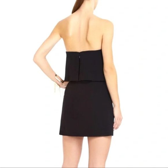 BCBG Maxazria Kate Black Srapless Overlay Cocktail Dress - Picture 2 of 8